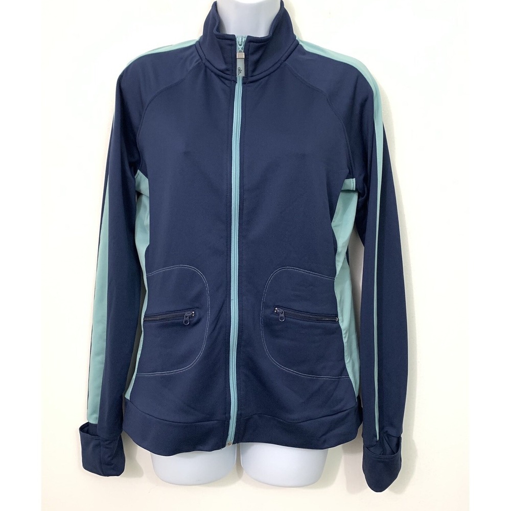 Alo‎ Size Medium Coolfit Full Zip Athletic Jacket Gray White Workout Yoga